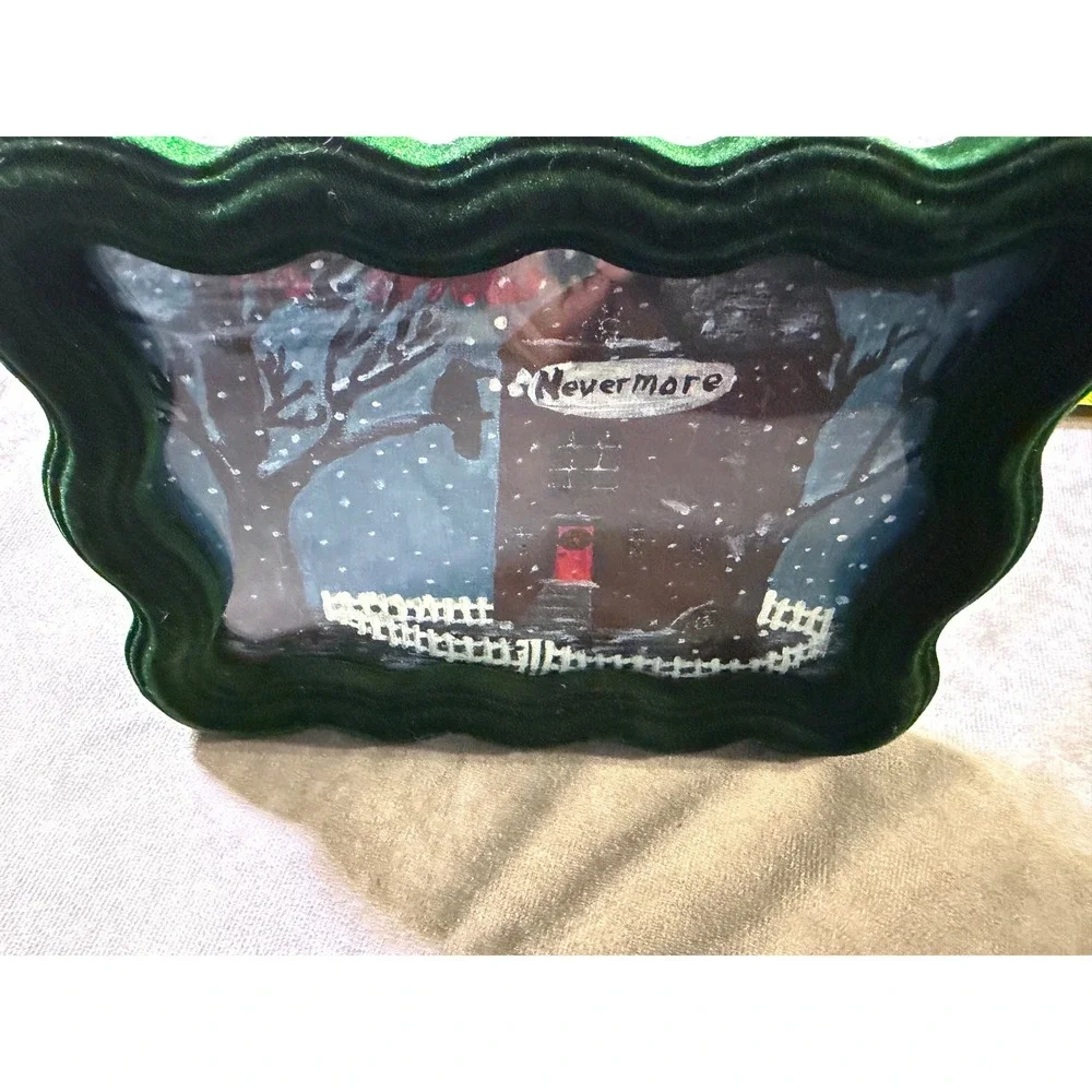 Tahari Home Green Velvet Wavy Scalloped Picture Frame 8x10 Forest Green Decor
